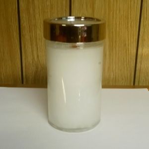 Handmade 16oz white Cinnamon Twist scented candle w/ wood crackling wick.